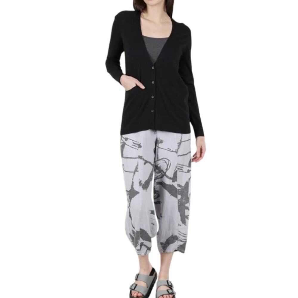 Splendid Boyfriend Cardigan Sweater Women M Roll Tab Long Sleeves Modal Black